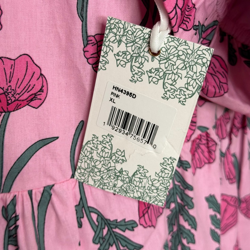 NWT Hyacinth House Pink Amaryllis Floral Cisco Maxi Dress Poppy Pink Women's XL - Picture 3 of 9
